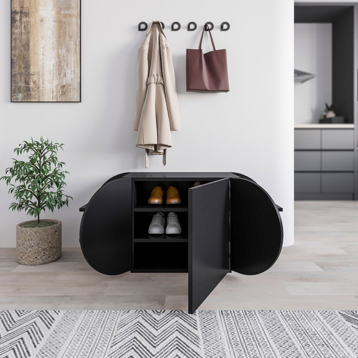 Hanah Home Pozy Shoe Bench - Negro Hanah Home Pozy Shoe Bench - Negro